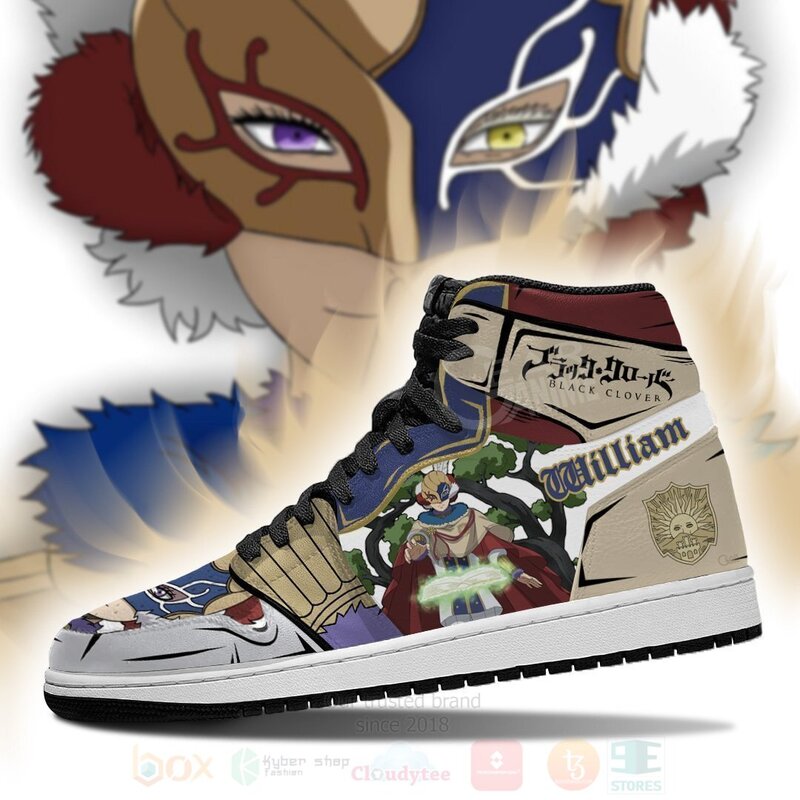 BEST Golden Dawn William Vangeance Black Clover Anime Air Jordan 1 Retro High 3 Golden Dawn William Vangeance Black Clover Anime Air Jordan High Top Shoes 1 2