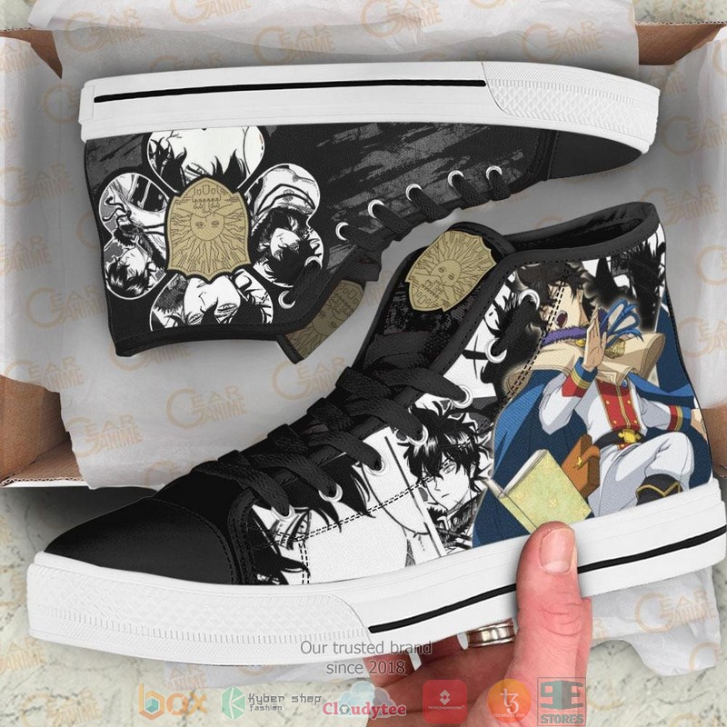 Golden Dawn Yuno Black Clover High Top Canvas Shoes 1
