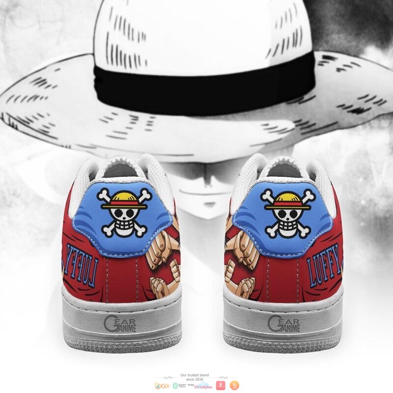 Gomu Gomu Luffy Anime One Piece Nike Air Force Sneaker Shoes 3 Gomu Gomu Luffy Anime One Piece Nike Air Force Shoes 1 2