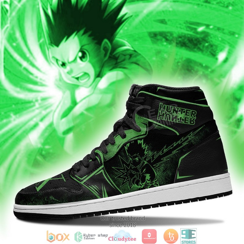 Gon Freecss Hunter X Hunter Dark HxH Anime Air Jordan High Top Shoes 1 2