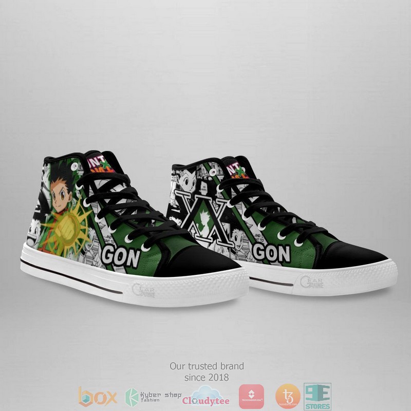Gon Jajanken Hunter X Hunter High Top Canvas Shoes 3 Gon Jajanken Hunter X Hunter High Top Canvas Shoes 1 2