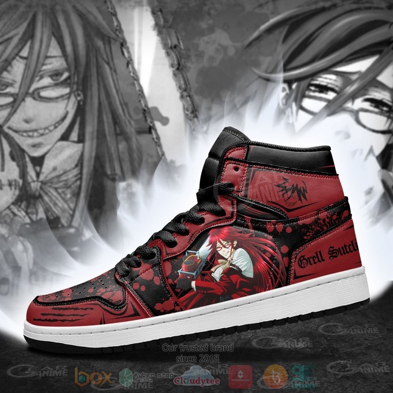 Grell Sutcliff Anime Black Butler Air Jordan high top shoes 1 2