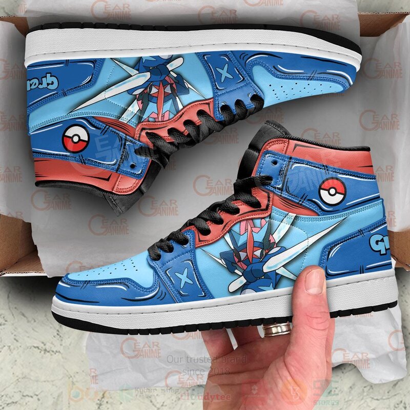 Greninja Custom Pokemon Anime Air Jordan High Top Shoes 1