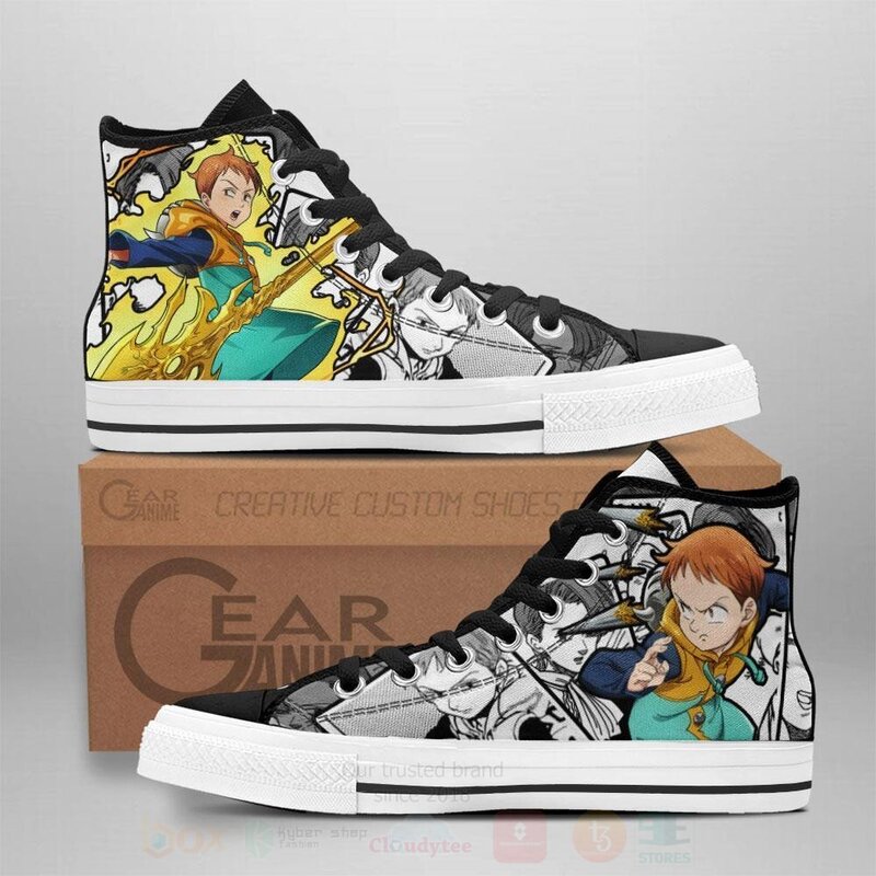 Grizzlys Sin of Sloth King Custom Manga Anime Seven Deadly Sins High Top Shoes