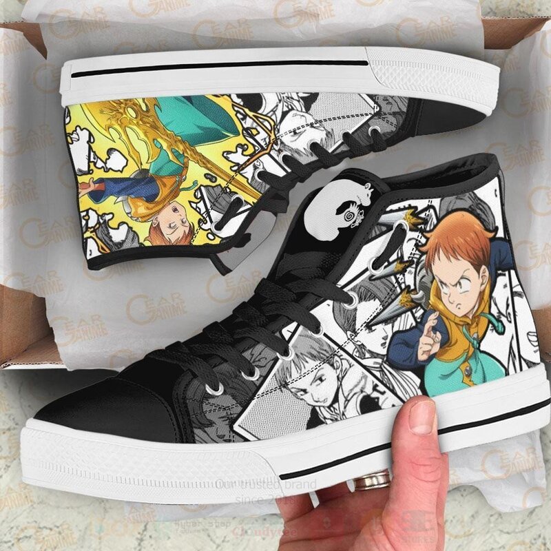 Grizzlys Sin of Sloth King Custom Manga Anime Seven Deadly Sins High Top Shoes 1