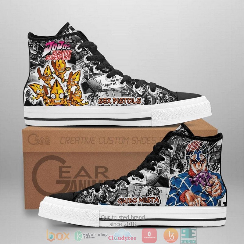 Guido Mista Jojos Birraze Adventure High Top Canvas Shoes