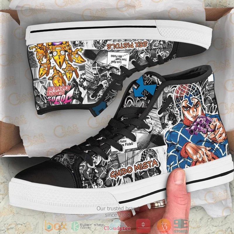 Guido Mista Jojos Birraze Adventure High Top Canvas Shoes 1