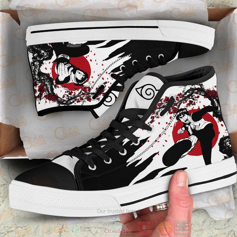 Guy Might Naruto Anime Japan Style Canvas High Top Shoes 1