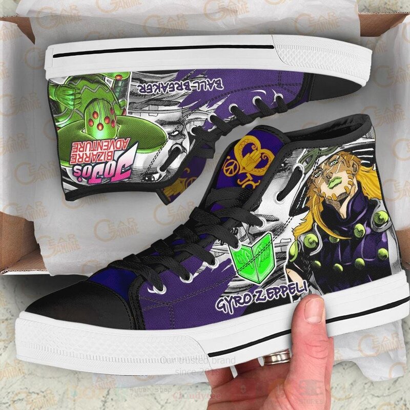 Gyro Zeppeli Custom Manga Anime Jojos Birraze Adventure High Top Shoes 1
