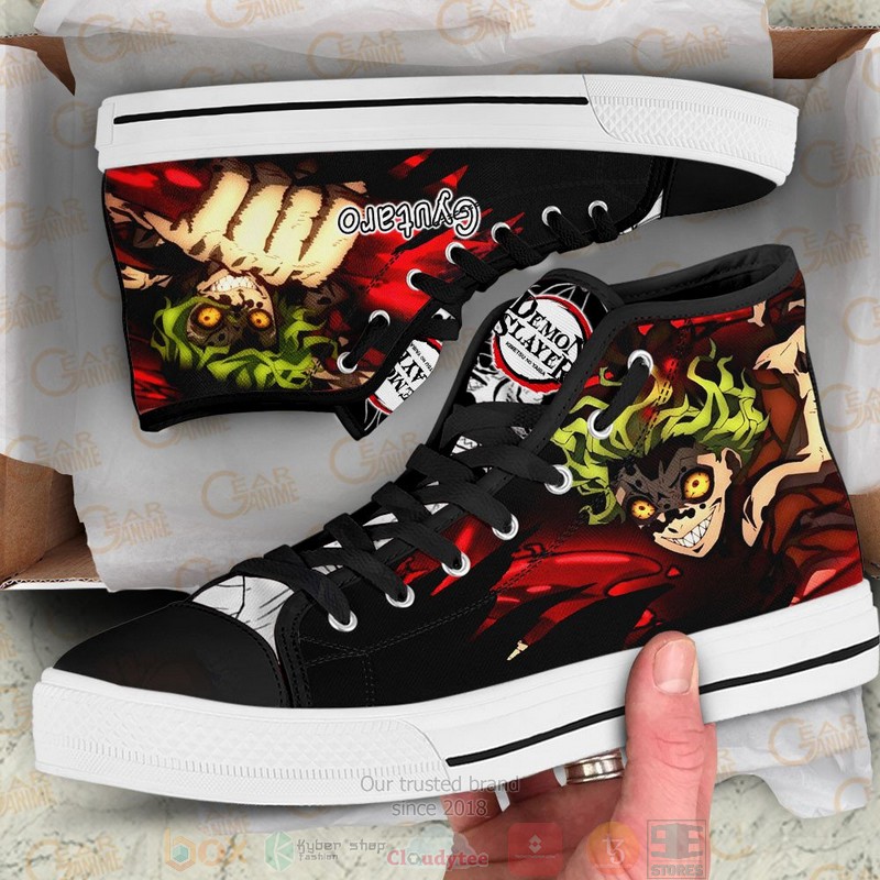 Gyutaro Demon Slayer Anime Canvas High Top Shoes 1