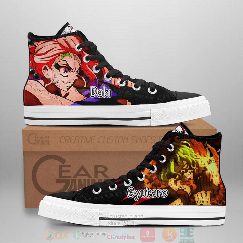 Gyutaro and Daki Demon Slayer Anime Canvas High Top Shoes