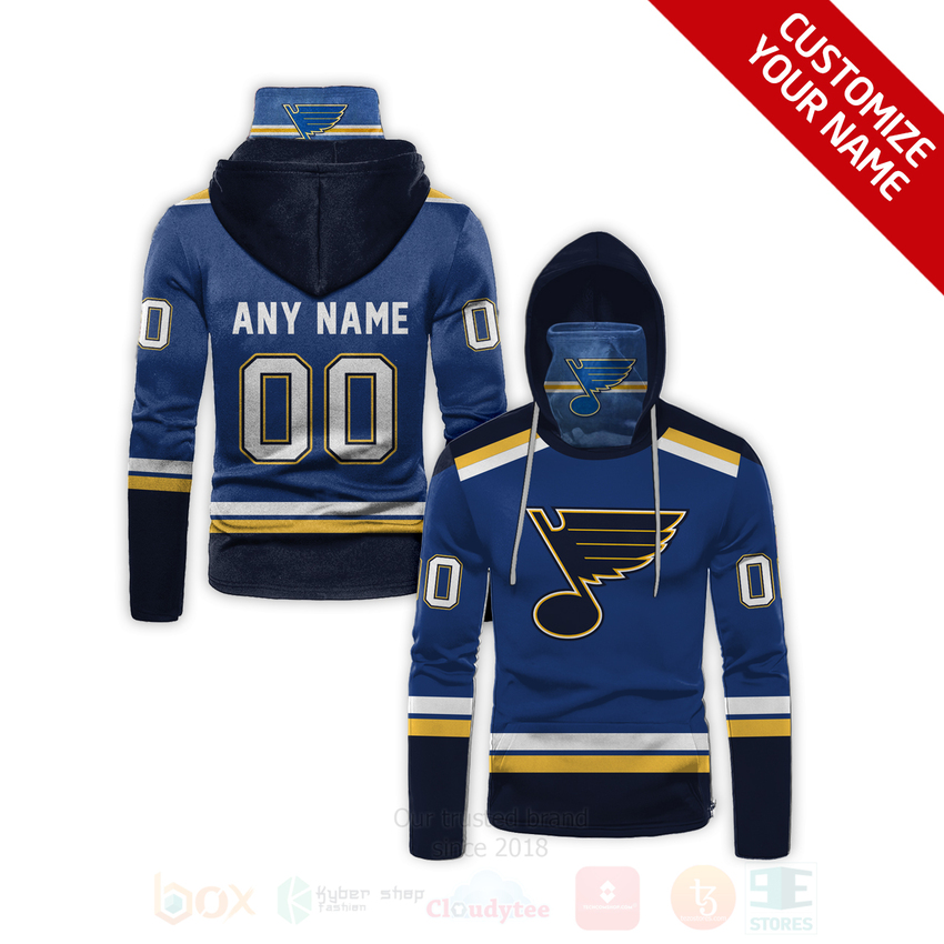 NHL St Louis Blues Personalized 3D Hoodie Mask