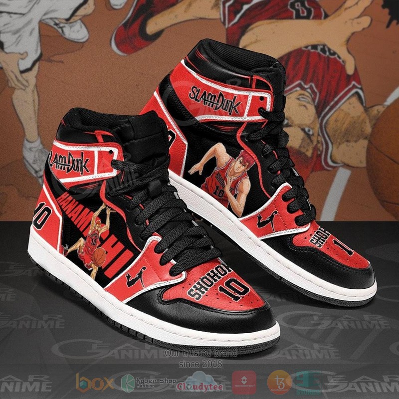 Hanamichi Sakuragi Anime Slam Dunk Air Jordan high top Sneaker Shoes 2 Hanamichi Sakuragi Anime Slam Dunk Air Jordan high top shoes 1