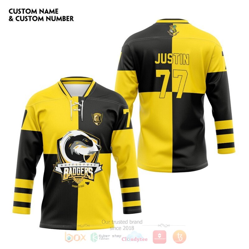 Harry Potter Huff Hockey Team Custom Hockey Jersey 3 Harry Potter Huff Hockey Team Custom Hockey Jersey 1 2