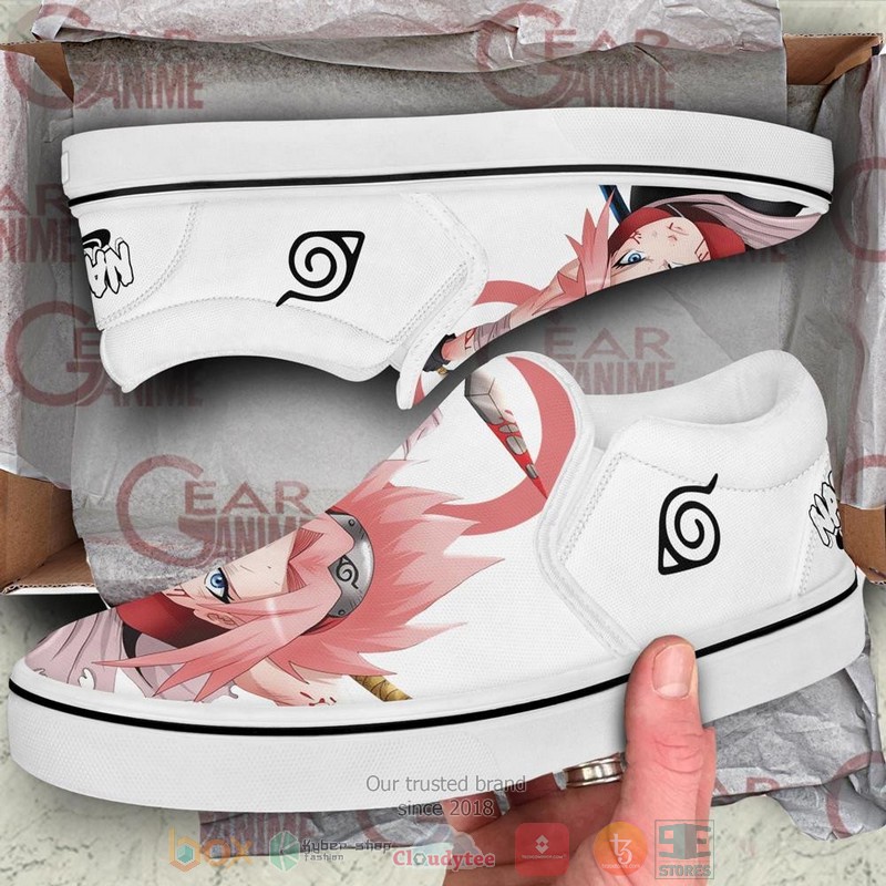 Haruno Sakura Anime Slip-On Sneaker Shoes 3 Haruno Sakura Anime Slip On Shoes 1 2