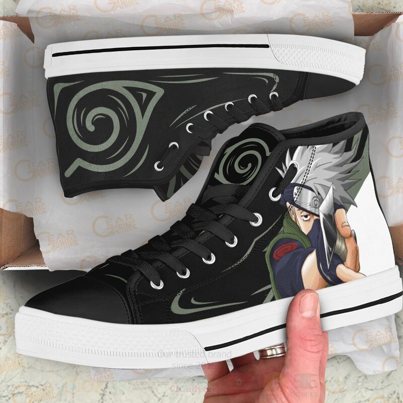 BEST Hatake Kakashi Custom Anime High Top Canvas Sneakers 3 Hatake Kakashi Custom Anime High Top Shoes 1 2