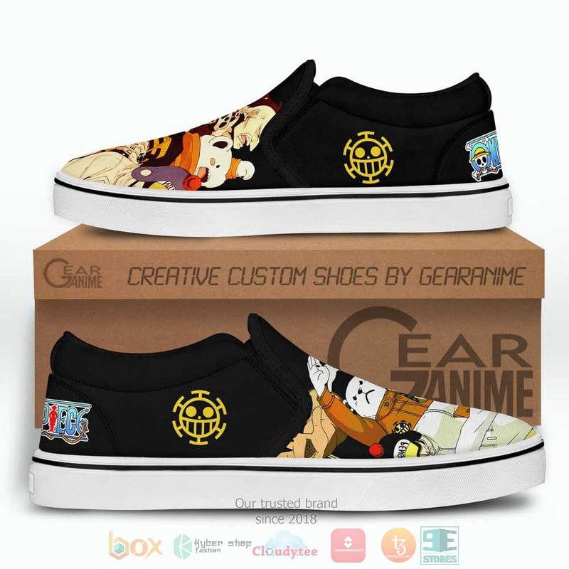Heart Pirates Anime One Piece Slip-On Sneaker Shoes 3 Heart Pirates Anime One Piece Slip On Shoes 1 2