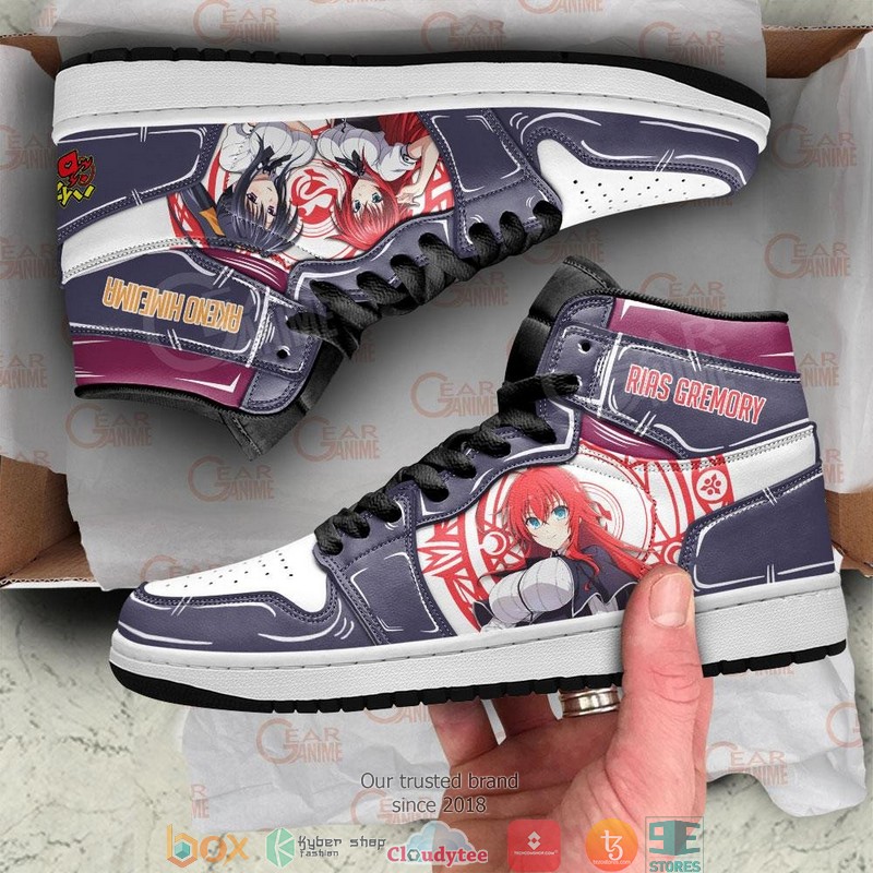 High School DxD Rias Gremory and Akeno Himejima Anime Air Jordan High top shoes 1