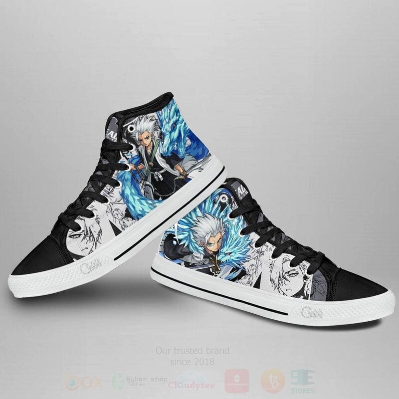 BEST Hitsugaya Toushirou Custom Bleach Anime High Top Canvas Sneakers 3 Hitsugaya Toushirou Custom Bleach Anime High Top Shoes 1 2