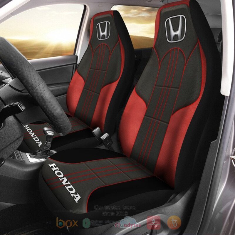 Honda Black Red Car Seat Covers 3 Honda Black Red Car Seat Covers