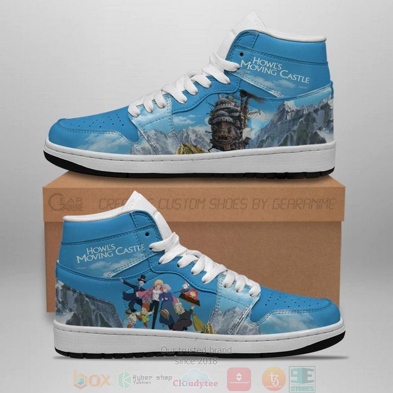 Howl's Moving Castle Anime Leather Air Jordan High Top Sneaker Shoes 1 Howls Moving Castle Anime Leather Air Jordan High Top Shoes