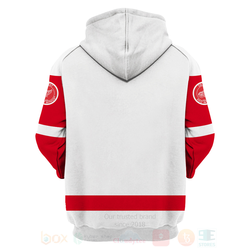 BEST NHL Detroit Red Wings Personalized Custom White Unisex 3D Hoodie, Shirt 3 NHL Detroit Red Wings Personalized White 3D Hoodie Shirt 1 2