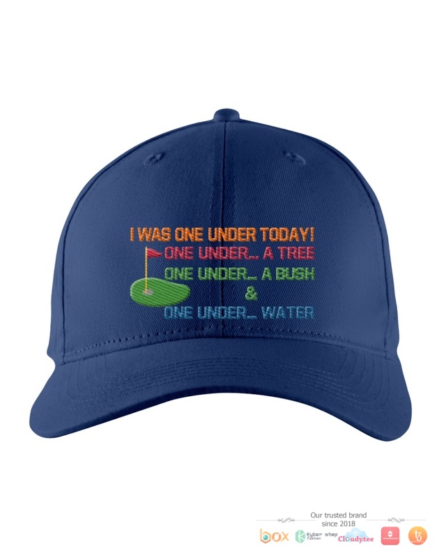 I Was One Under Today under a tree golf cap 1 2 3 4 5
