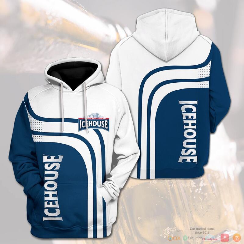 Icehouse blue white 3d hoodie