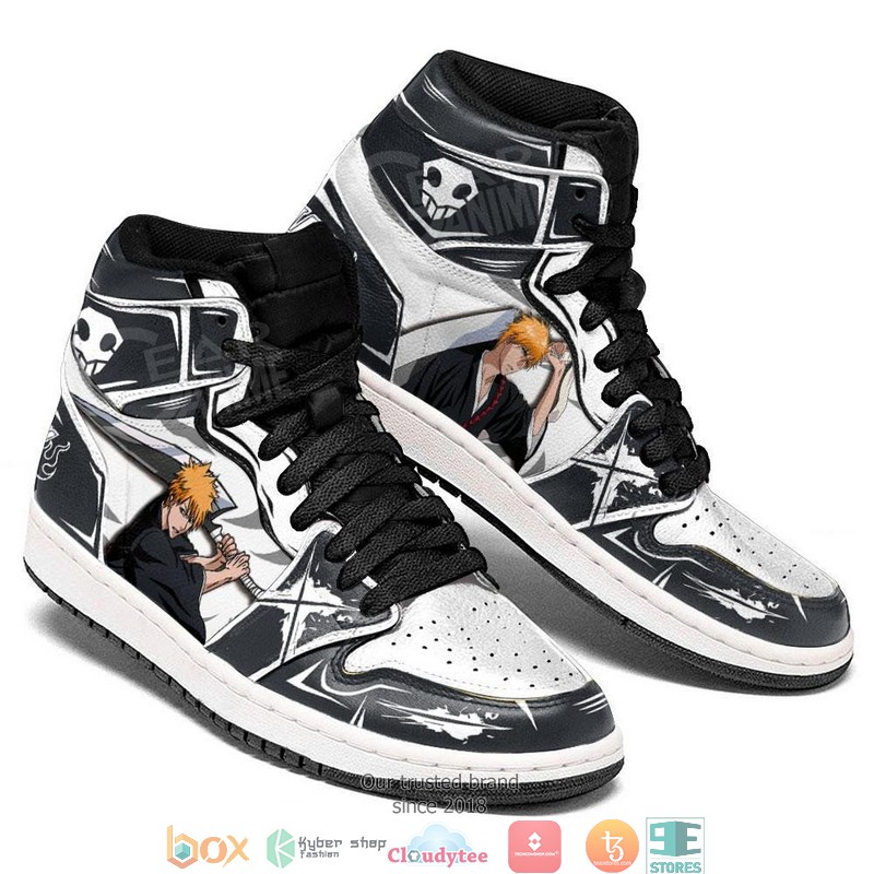 Ichigo Kurosaki Anime Bleach Air Jordan High top shoes 3 Ichigo Kurosaki Anime Bleach Air Jordan High top shoes 1 2