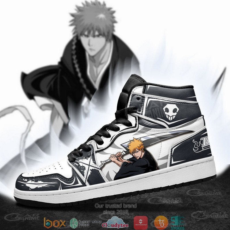 Ichigo Kurosaki Anime Bleach Air Jordan High top shoes 4 Ichigo Kurosaki Anime Bleach Air Jordan High top shoes 1 2 3