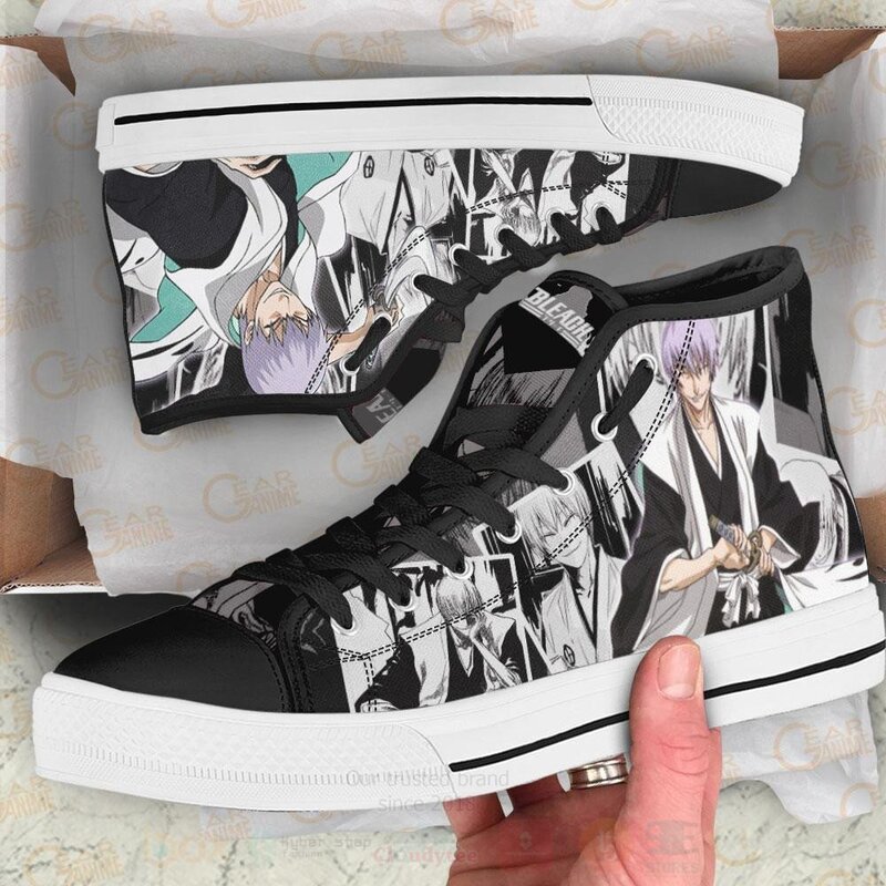 Ichimaru Gin Custom Bleach Anime High Top Shoes 1