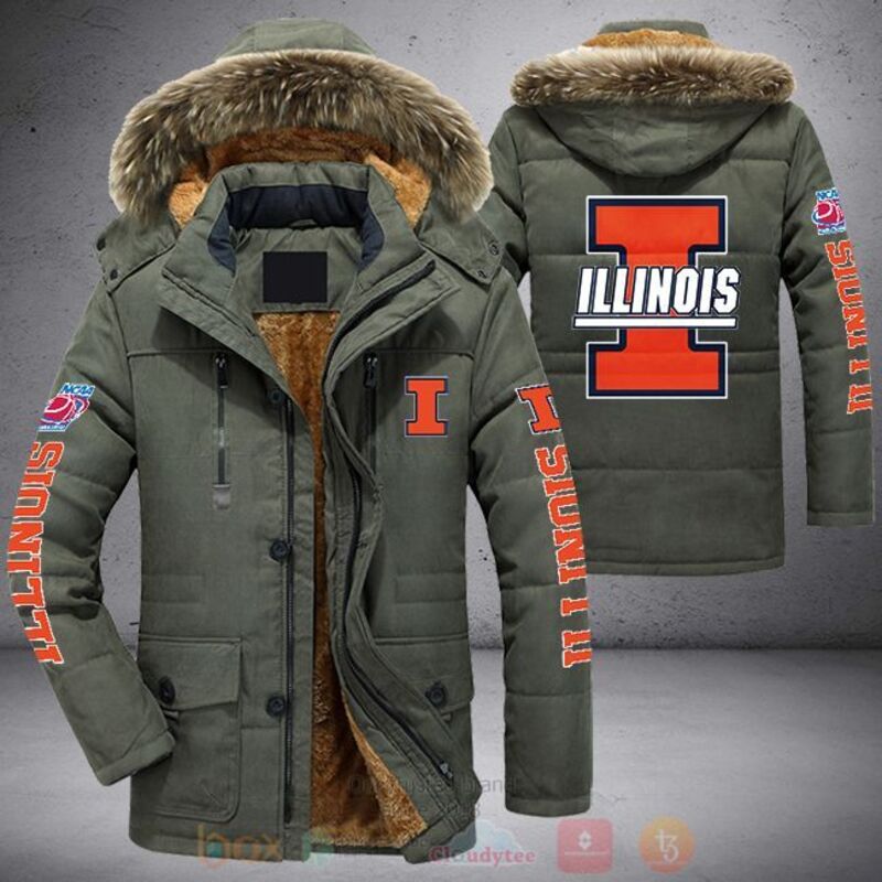 BEST Illinois Fighting Illini Parka Jacket Coat Winter 3 Illinois Fighting Illini Parka Jacket 1 2
