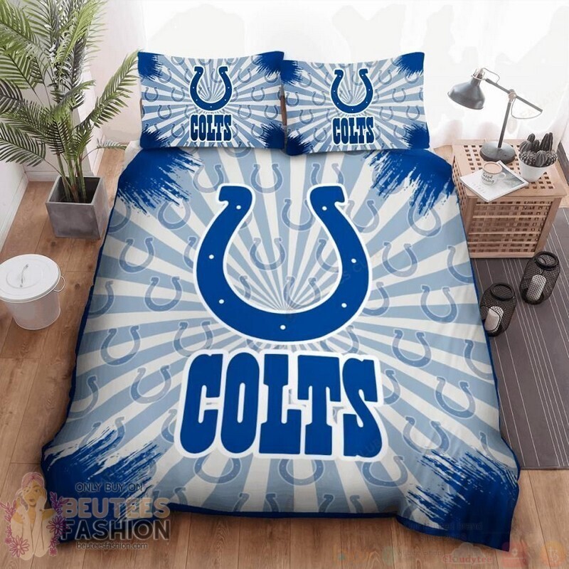 Indianapolis Colts NFL Duvet Cover Sheet Cover Pillow Cases Luxury Bedding Sets