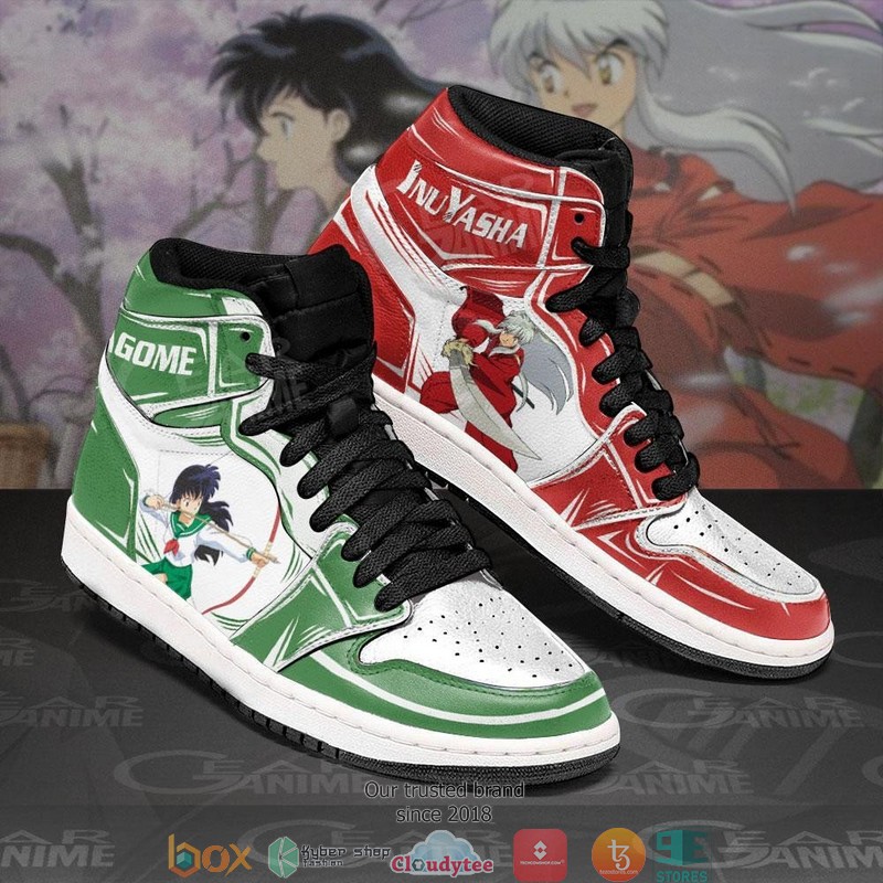 Inuyasha and Kagome Inuyasha Anime Air Jordan High top shoes 1