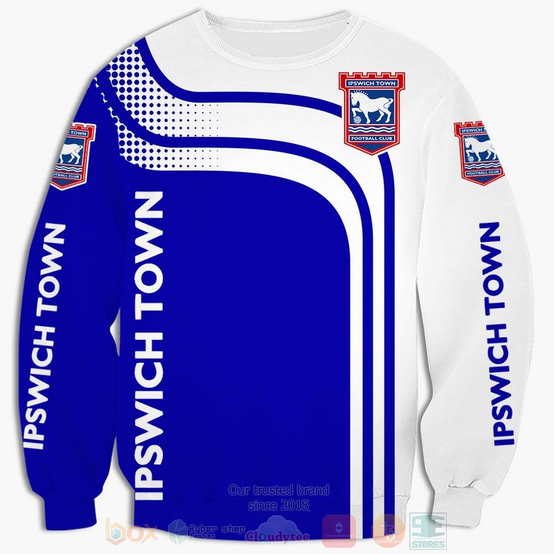Ipswich Town FC blue white shirt, hoodie 4 Ipswich Town FC blue white 3D shirt hoodie 1 2 3