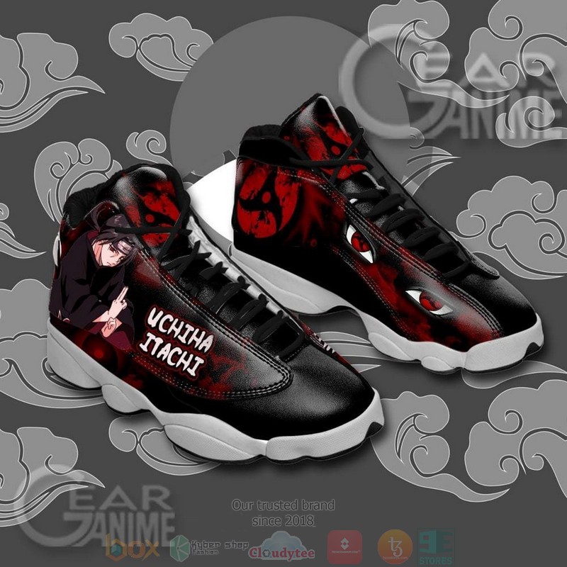 Itachi Jutsu Sharingan Eyes Naruto Anime Air Jordan 13 Shoes 1 2