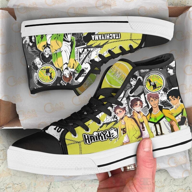 Itachiyama Academy Custom Manga Anime Haikyuu High Top Shoes 1