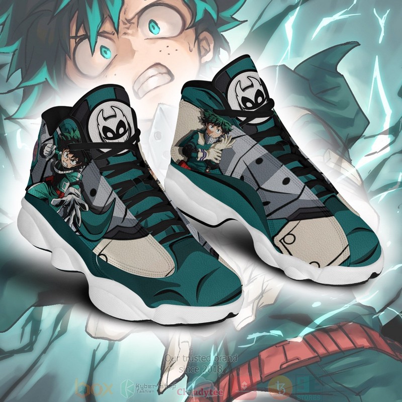 Izuku Midoriya Deku Anime My Hero Academia Air Jordan 13 Sneaker Shoes 3 Izuku Midoriya Deku Anime My Hero Academia Air Jordan 13 Shoes 1 2