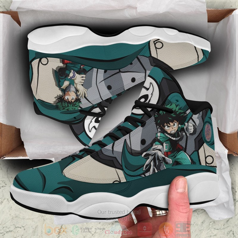 Izuku Midoriya Deku Anime My Hero Academia Air Jordan 13 Sneaker Shoes 4 Izuku Midoriya Deku Anime My Hero Academia Air Jordan 13 Shoes 1 2 3
