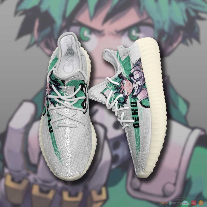 Izuku Midoriya Deku My Hero Academia Anime white yeezy sneaker 1