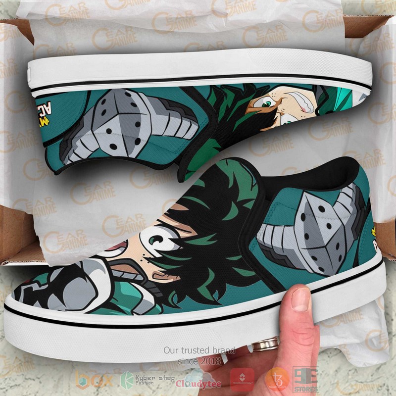 Izuku Midoriya My Hero Academia Anime Slip-On Sneaker Shoes 3 Izuku Midoriya My Hero Academia Anime Slip On Shoes 1 2