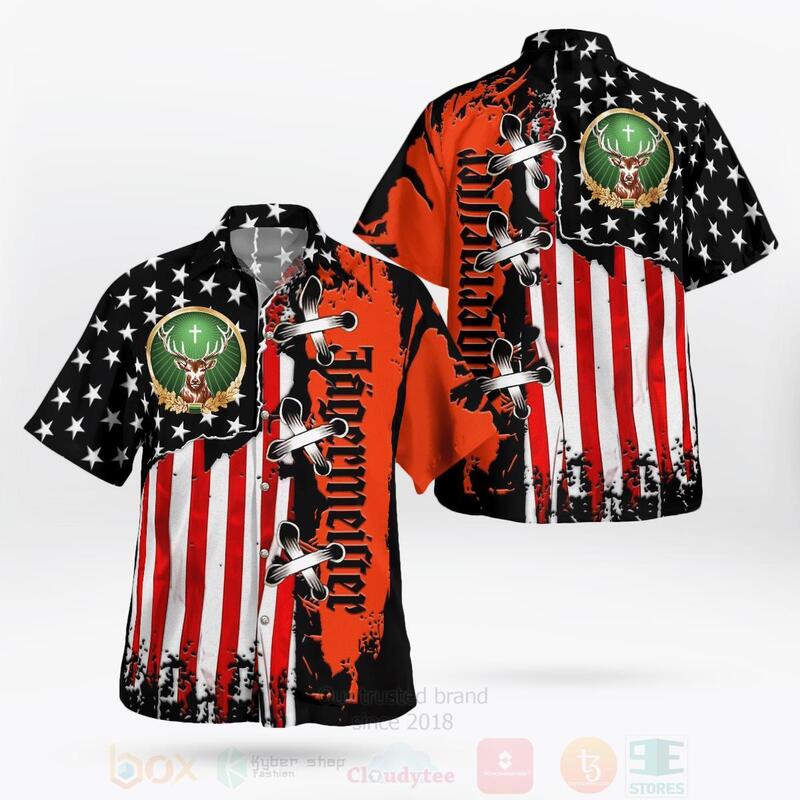 BEST Jagermeister American Flag All Over Print Hawaiian Shirt 2 Jagermeister American Flag Hawaiian Shirt