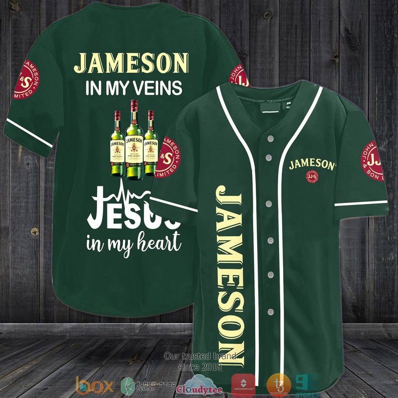 Jameson In my Veins Jesus In My heart Baseball Jersey 2 Jameson In my Veins Jesus In My heart Baseball Jersey