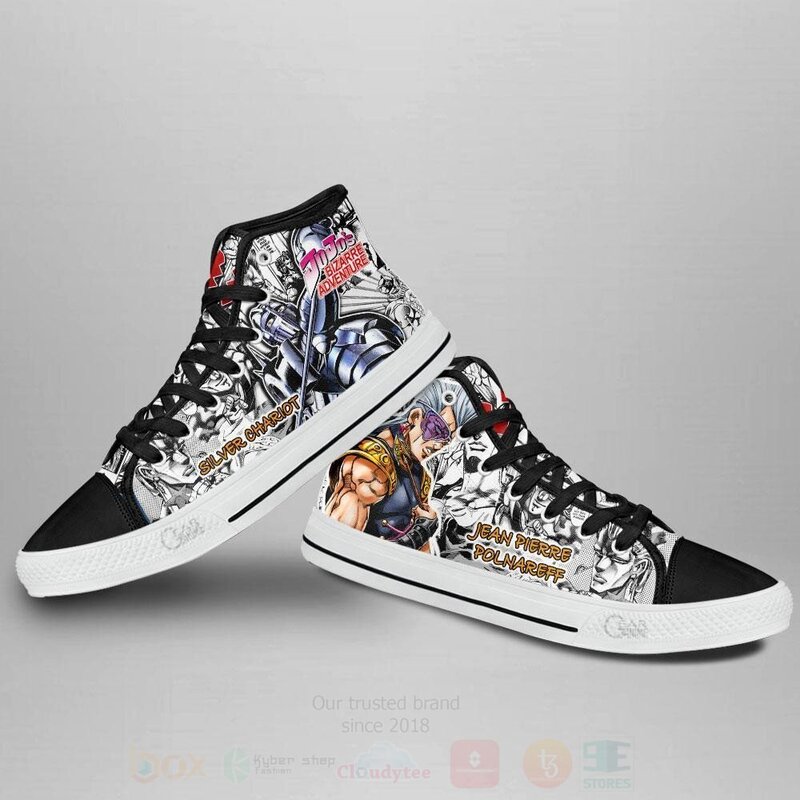 Jean Pierre Polnareff Custom Manga Anime Jojos Birraze Adventure High Top Shoes 1 2 3