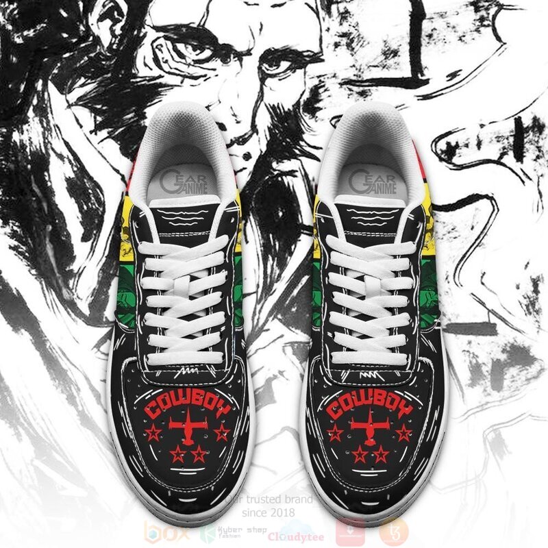 Jet Black Cowboy Bebop Anime Nike Air Force Shoes 4 Jet Black Cowboy Bebop Anime Nike Air Force Shoes 1 2 3