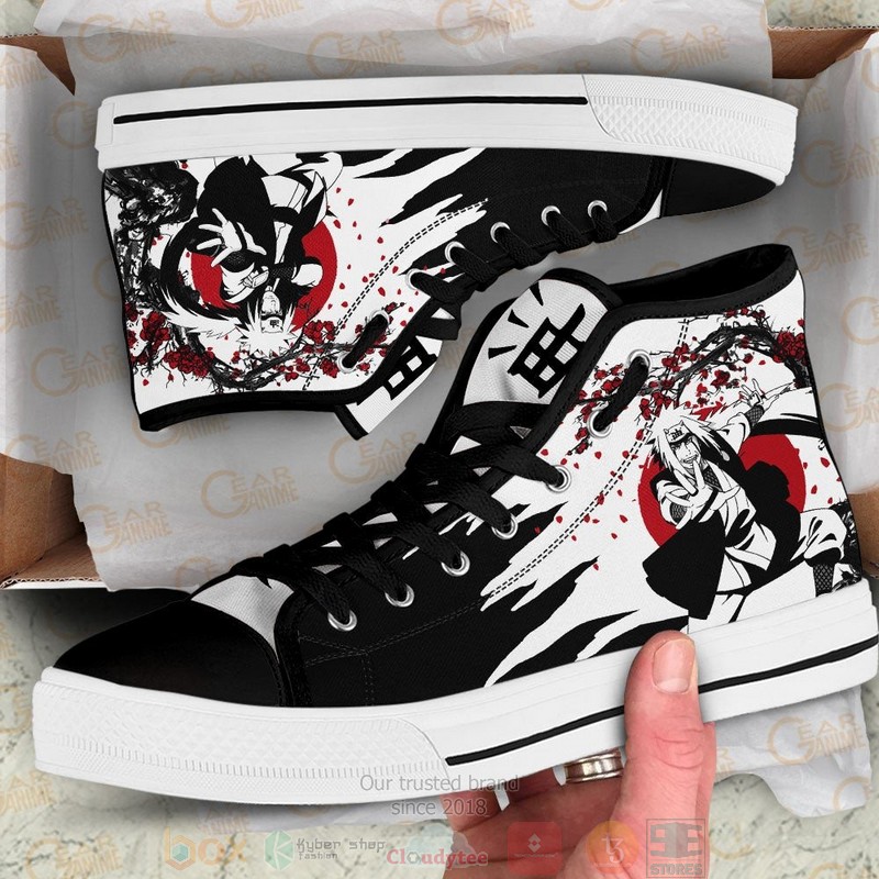 Jiraiya Naruto Anime Japan Style Canvas High Top Shoes 1