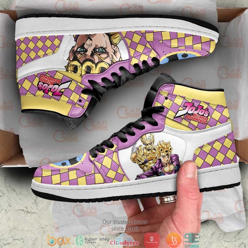 JoJos Bizarre Adventure Giorno Giovanna Anime Air Jordan High top shoes 1