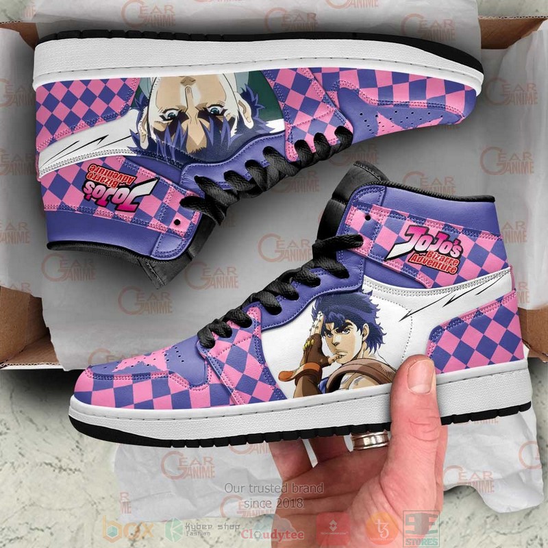 JoJo's Bizarre Adventure Jonathan Joestar Anime Air Jordan High Top Sneaker Shoes 2 JoJos Bizarre Adventure Jonathan Joestar Anime Air Jordan High Top Shoes 1