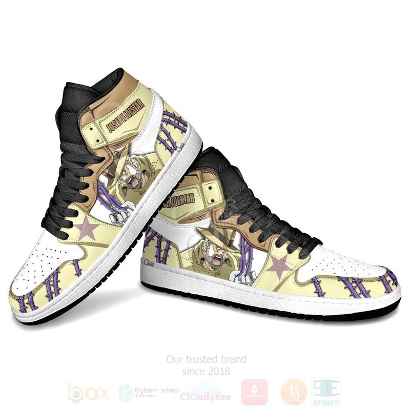 BEST JoJo's Bizarre Adventure Joseph Joestar Old Custom Anime Air Jordan 1 Retro High 3 JoJos Bizarre Adventure Joseph Joestar Old Custom Anime Air Jordan High Top Shoes 1 2