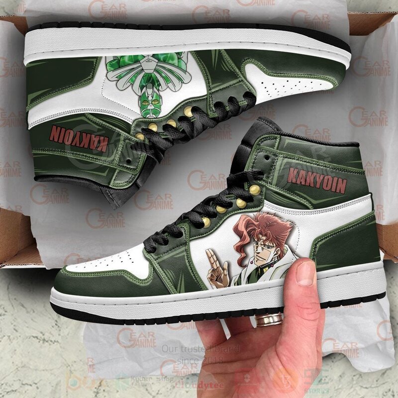 JoJos Bizarre Adventure Noriaki Kakyoin Custom Anime Air Jordan High Top Shoes 1 2